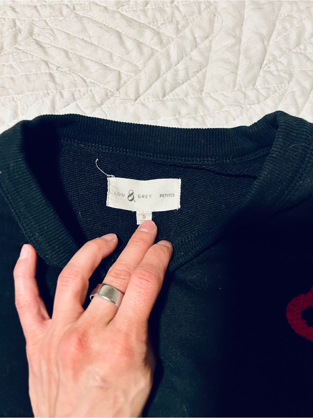 LOFT Lou & Grey Heart Cozy Cotton Terry Sweatshirt - Picture 2 of 3